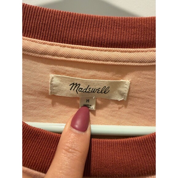 Madewell Supima® Cotton Essential Ringer Tee in Colorblock Short Sleeve Medium M - Picture 4 of 6